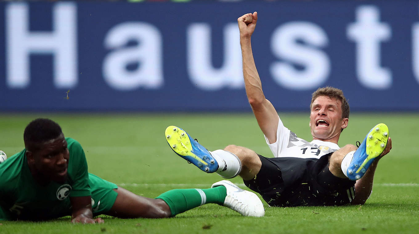 Thomas Müller forced Saudi Arabia's Hawsawi into an own goal © 2018 Getty Images