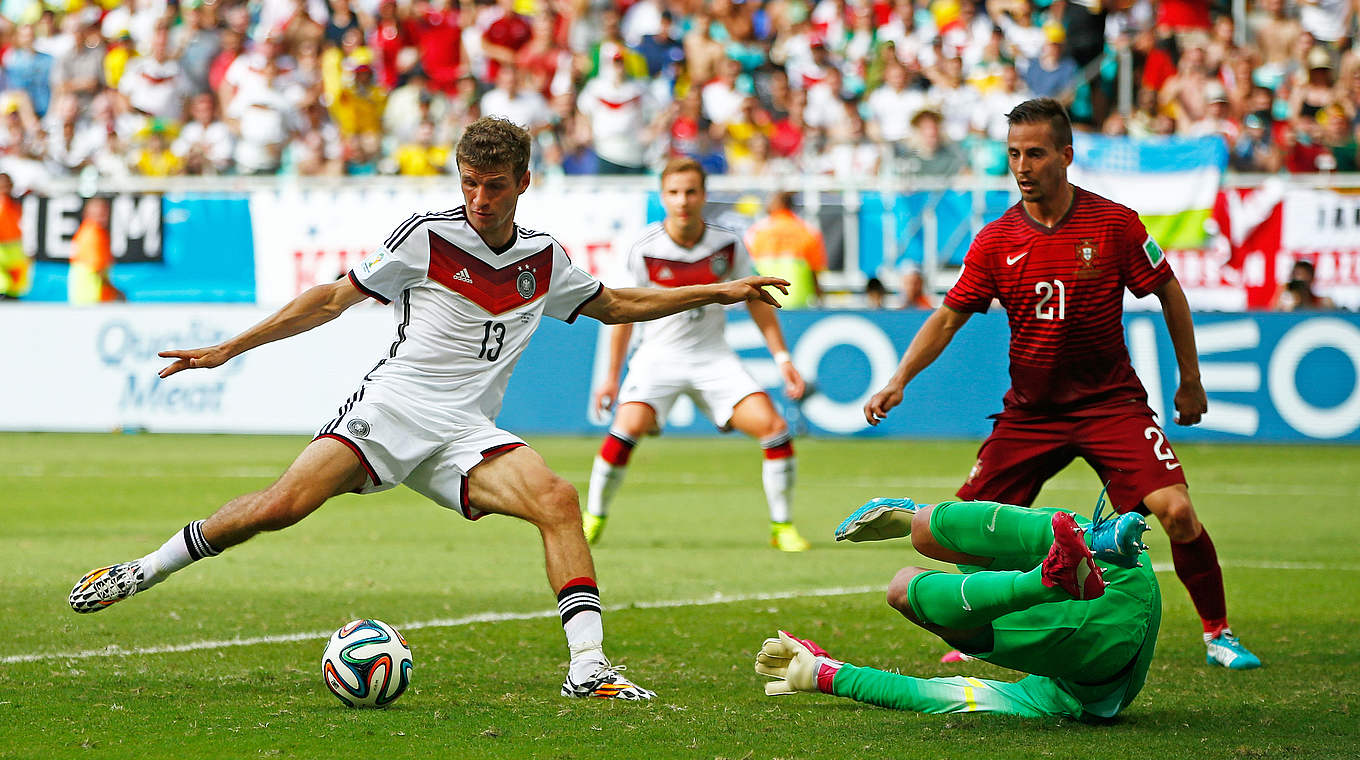 DFB-Team zum Auftakt meist erfolgreich: 2014 gab es ein 4:0 gegen Portugal © 2014 Getty Images