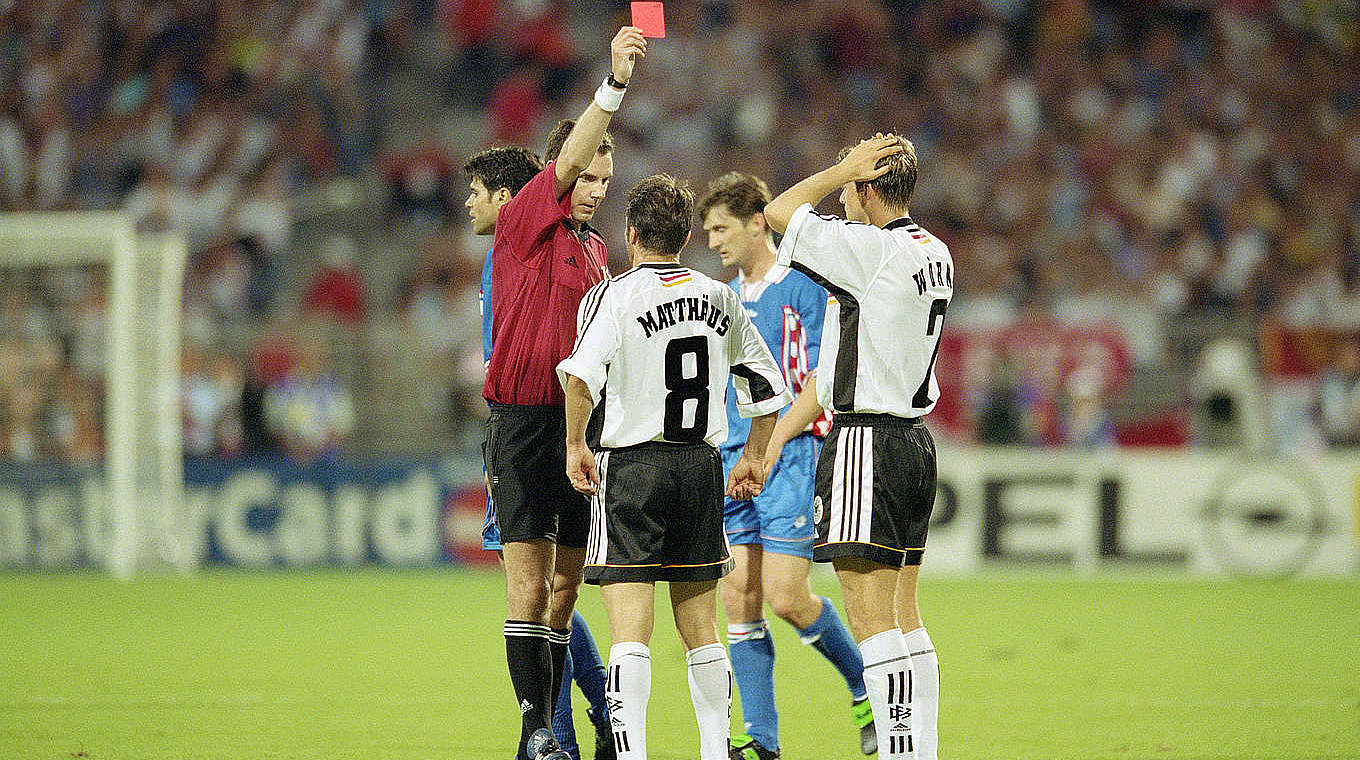 Christian Wörns' red card sealed Germany's fate against Croatia. © 
