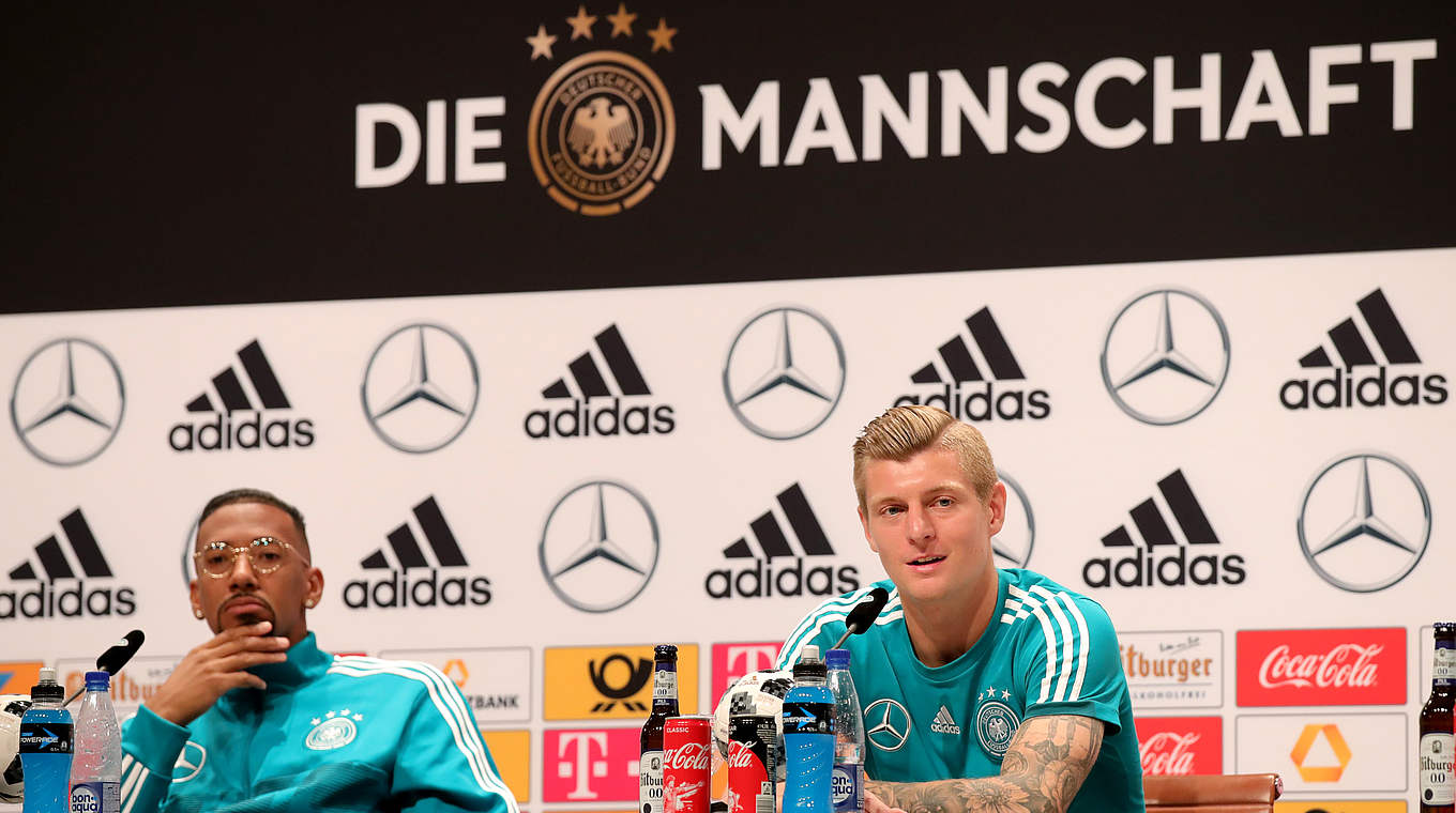 Jerome Boateng & Toni Kroos are looking forward to getting stuck into the World Cup. © 2018 Getty Images