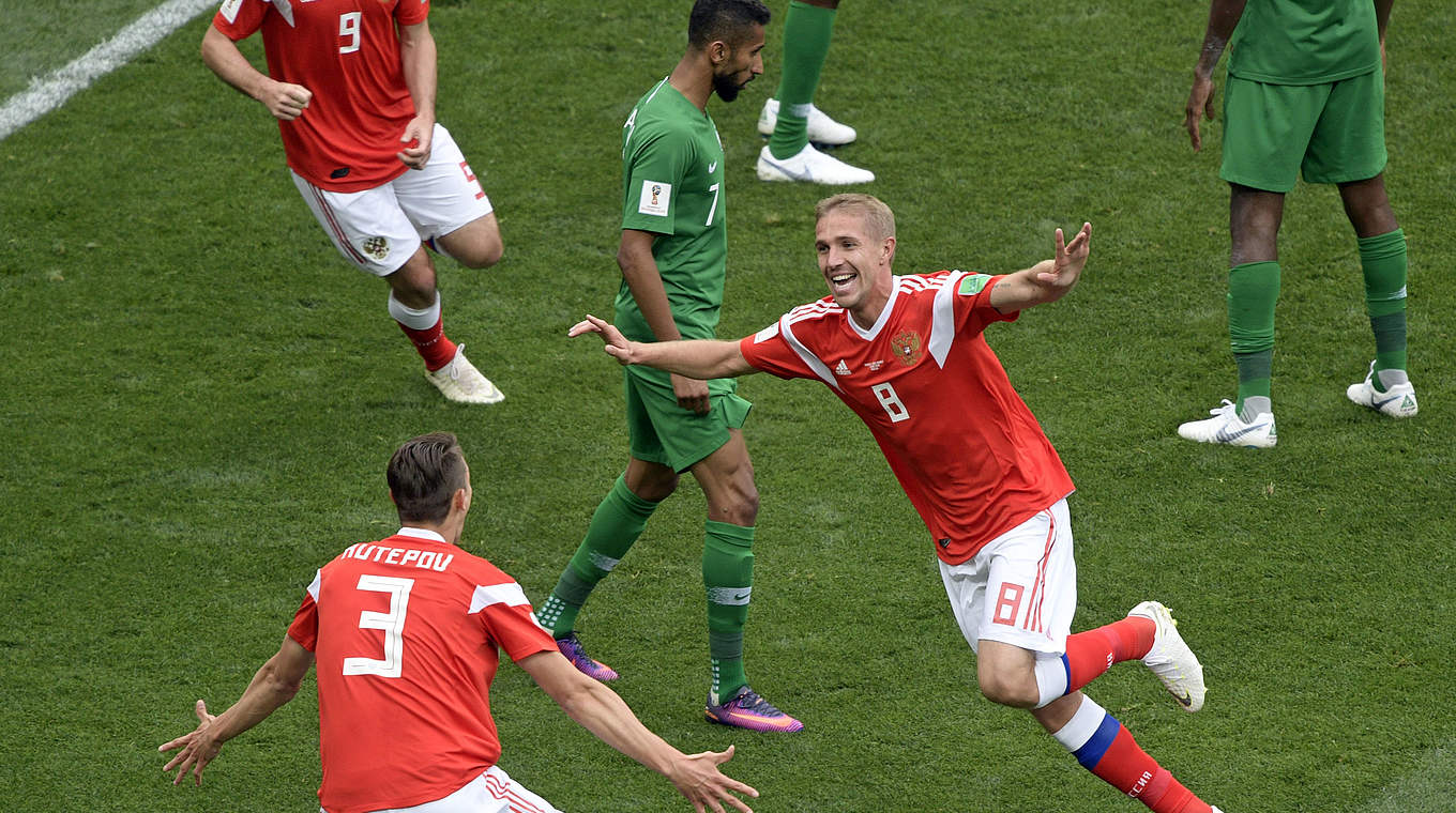 Russia open the World Cup with a 5-0 win. © This content is subject to copyright.