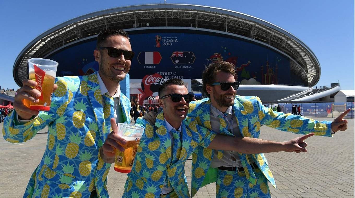 Australische Fans hätten für ihr Outfit einen Pokal verdient.  © Getty Images