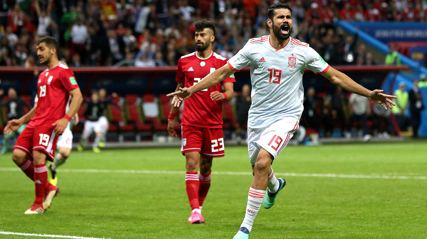 Torschütze zum Sieg: Spaniens Stürmer Diego Costa trifft gegen den Iran © 2018 Getty Images