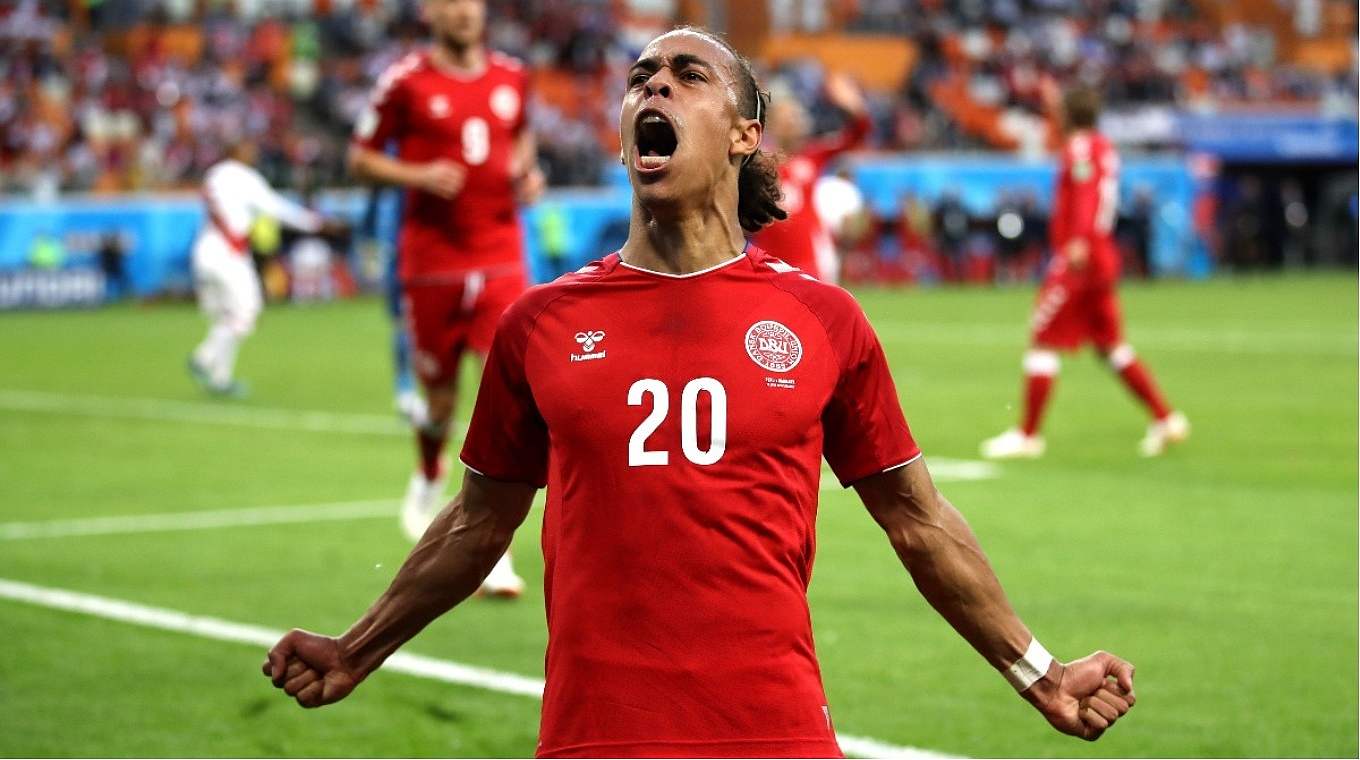 Ein stolzer Torschütze gegen Peru: Dänemarks Yussuf Poulsen.  © Getty Images