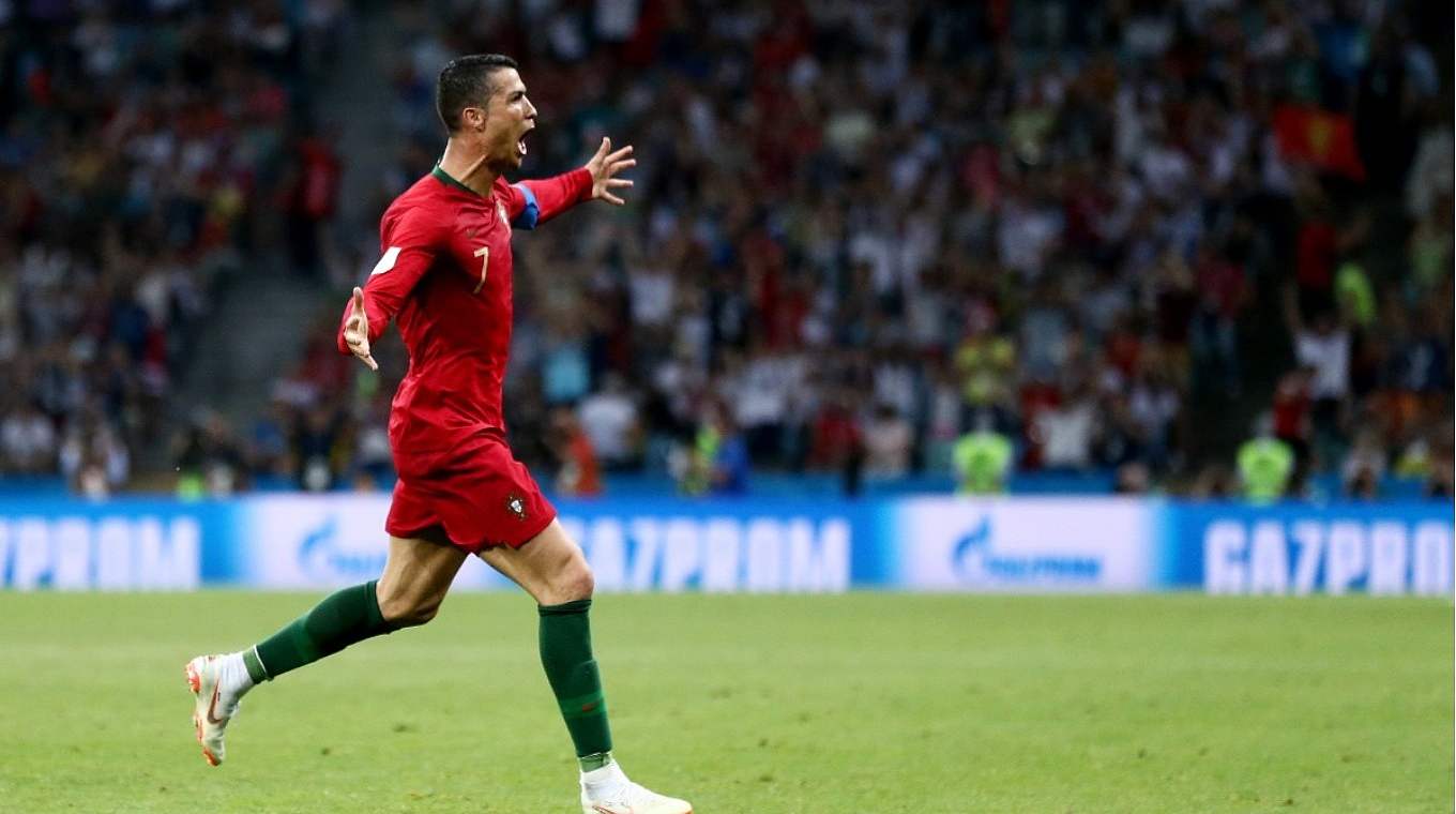 Er hatte schon im ersten Spiel Portugals viel Grund zum Jubeln: Cristiano Ronaldo erzielte alle drei Tore beim 3:3 gegen Spanien.  © Getty Images