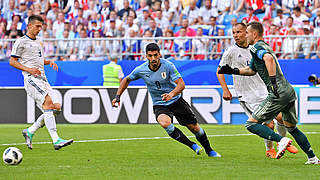 Luis Suarez opened the scoring for Uruguay. © This content is subject to copyright.