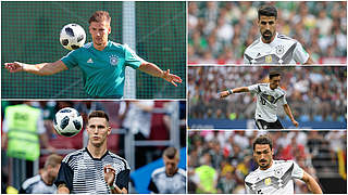 Neu in der Startelf: WM-Neulinge Goretzka und Süle, dazu Hummels, Khedira, Özil © FIFA/Getty Images/Collage DFB