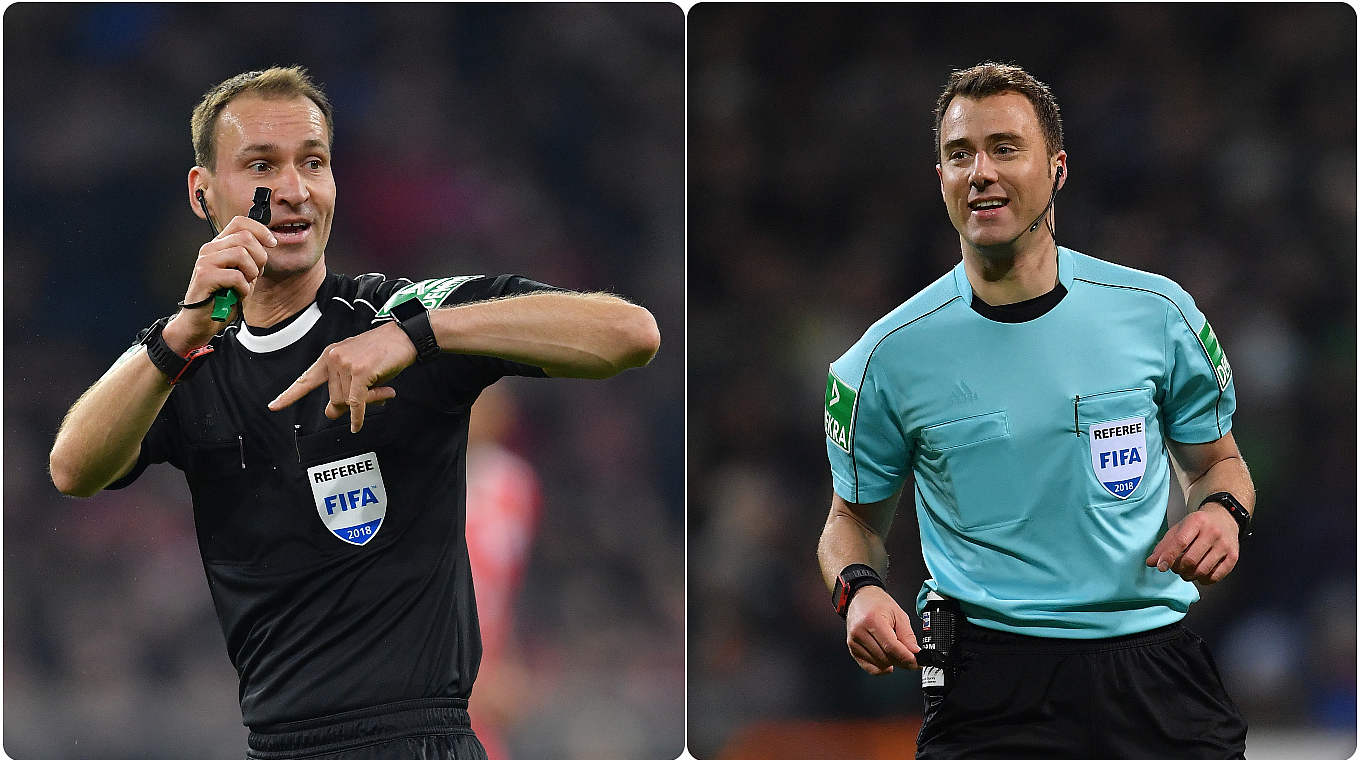 Bei der WM als Video-Assistenten im Einsatz: Bastian Dankert (l.) und Felix Zwayer (r.) © Getty Images/Collage: DFB