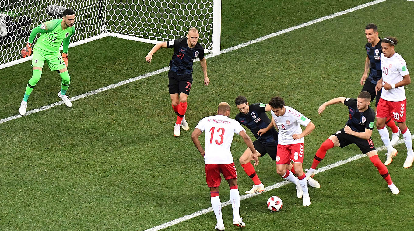 Das schnellste Tor dieser WM: Mathias Jörgensen trifft nach 58 Sekunden © AFP/Getty Images