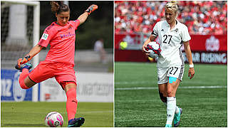 In der neuen Saison gemeinsam in Lyon am Ball: Lisa Weiß und Carolin Simon (v.l.) © Getty Images/imago/Collage DFB