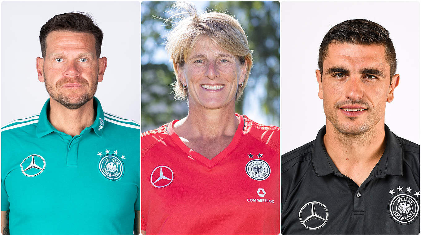 Drei DFB-Torwarttrainer erwerben A-Lizenz: Hofstädt, Rottenberg, Schneider (v.l.) © Getty Images/Collage DFB
