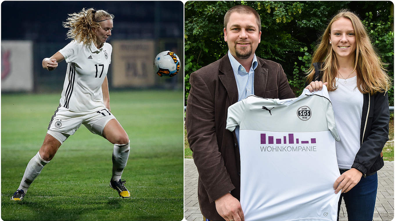 U 20-Nationalspielerin Annalena Rieke in Essen: "Bei der SGS nächsten Schritt gehen" © Getty Images/SGS Essen/Collage DFB