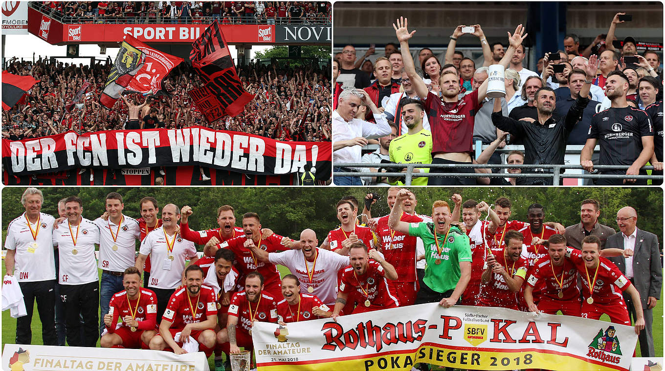 Hatten zuletzt etwas zu feiern: der SV Linx und der 1. FC Nürnberg © imago/Collage DFB