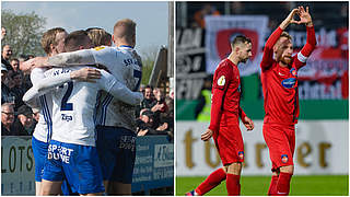 DFB Pokal debutants SSV Jeddeloh against Heidenheim.  © imago/Getty Images/Collage DFB