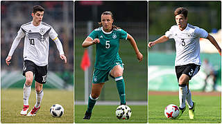 Die besten deutschen Junioren in diesem Jahr: Havertz, Katterbach und Pawollek (v.l.)  © Getty Images/Collage DFB