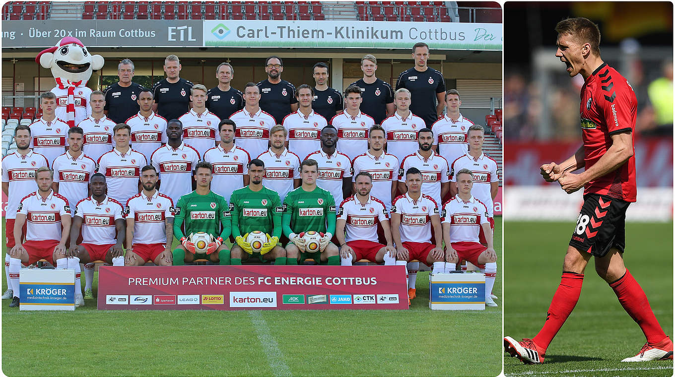 Freiburg's Nils Petersen makes a return to Energie Cottbus.  © Getty Images/Collage DFB