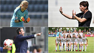 Möchten gegen Spanien den siebten EM-Titel holen: die deutsche U 19-Frauen © Sportsfile/Collage DFB