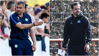Trainer der beiden Topteams im Norden: Thomas Reis und Daniel Petrowsky (v.l.) © Gatty Images/Collage DFB