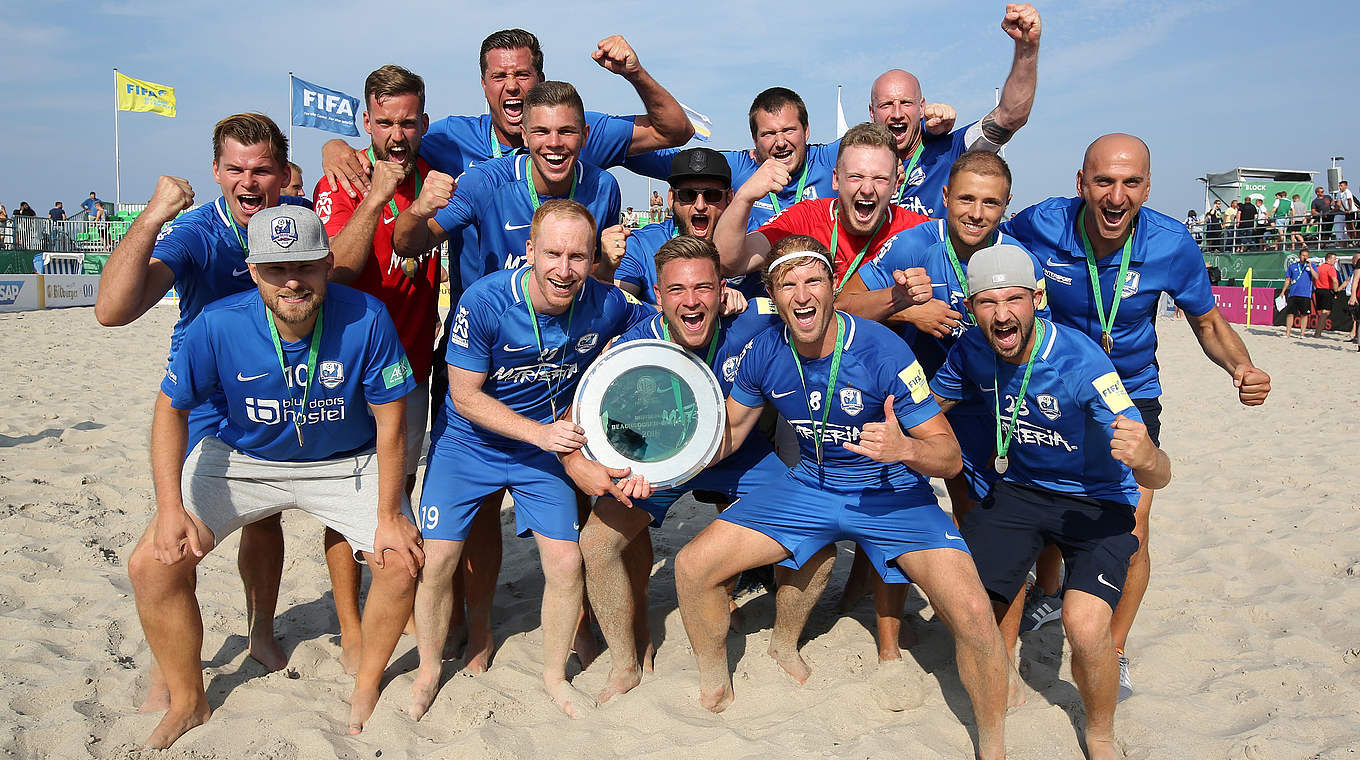 Titel verteidigt: Die Rostocker Robben sind erneut Meister der Deutschen Beachsoccer-Liga © 2018 Getty Images