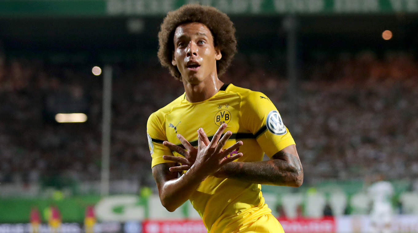 Erstes Tor im ersten Spiel für den BVB: Dortmunds belgischer Zugang Axel Witsel © 2018 Getty Images