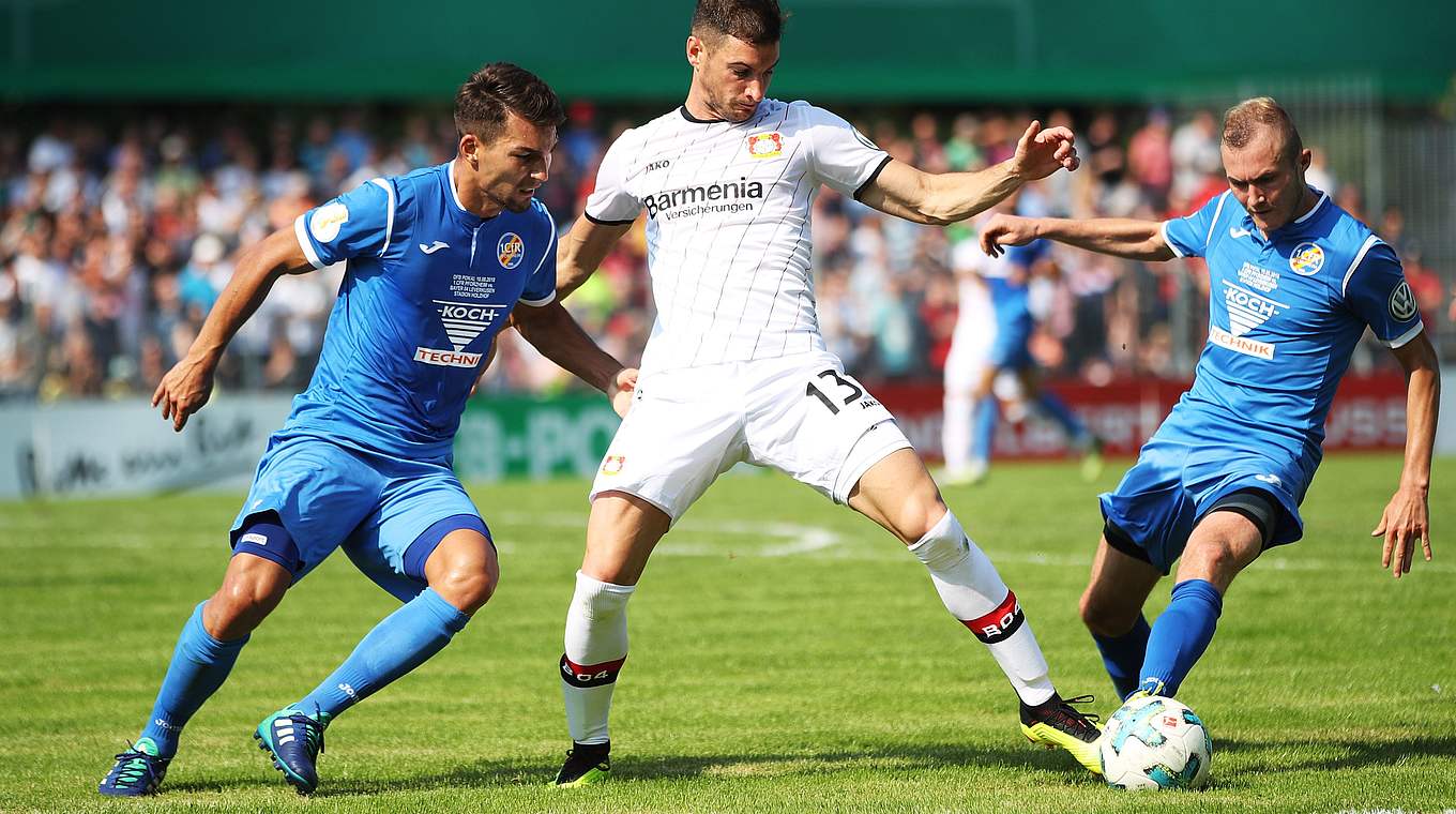 Alario per Elfmeter: Der 1. CfR Pforzheim unterlag gegen Leverkusen mit 0:1 © 2018 Getty Images