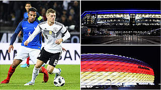 In München gegen Weltmeister Frankreich, auf Schalke gegen Holland: das DFB-Team © Getty Images/imago/Collage DFB