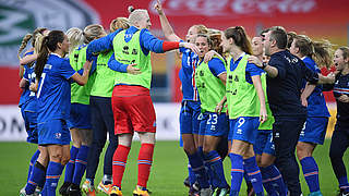 Erfolgreich gegen Deutschland im Hinspiel in Wiesbaden: Islands Nationalmannschaft © 2017 Getty Images