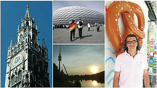 DFB Fan Club Member Christian Häuslmaier gives his tips for fans visiting Munich. © Privat/Getty Images/Collage DFB
