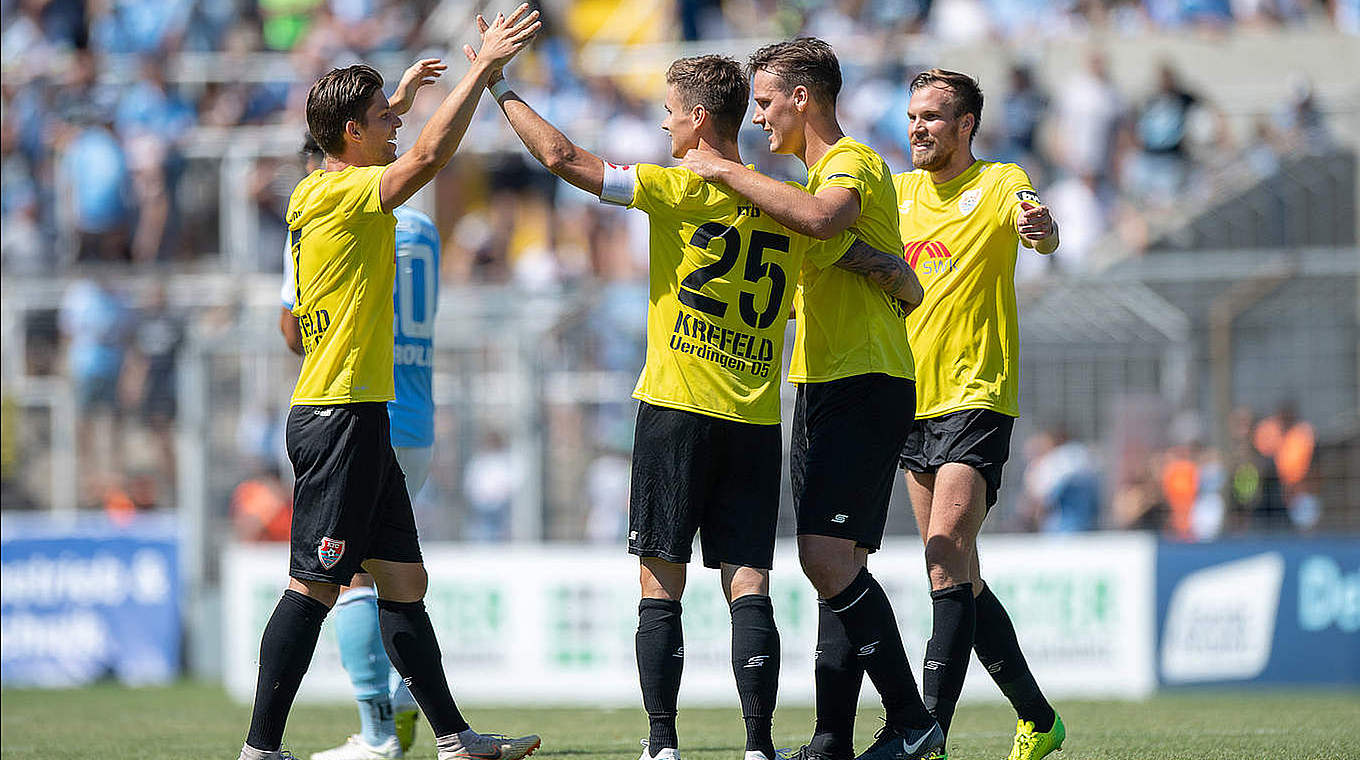 Möchten auch gegen Großaspach jubeln: die Spieler des KFC Uerdingen 05 © Getty Images