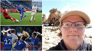 Unterstützung aus der Heimat: Kerstin Hochgesang (r.) begleitet die DFB-Frauen © Getty Images/Privat/Collage DFB