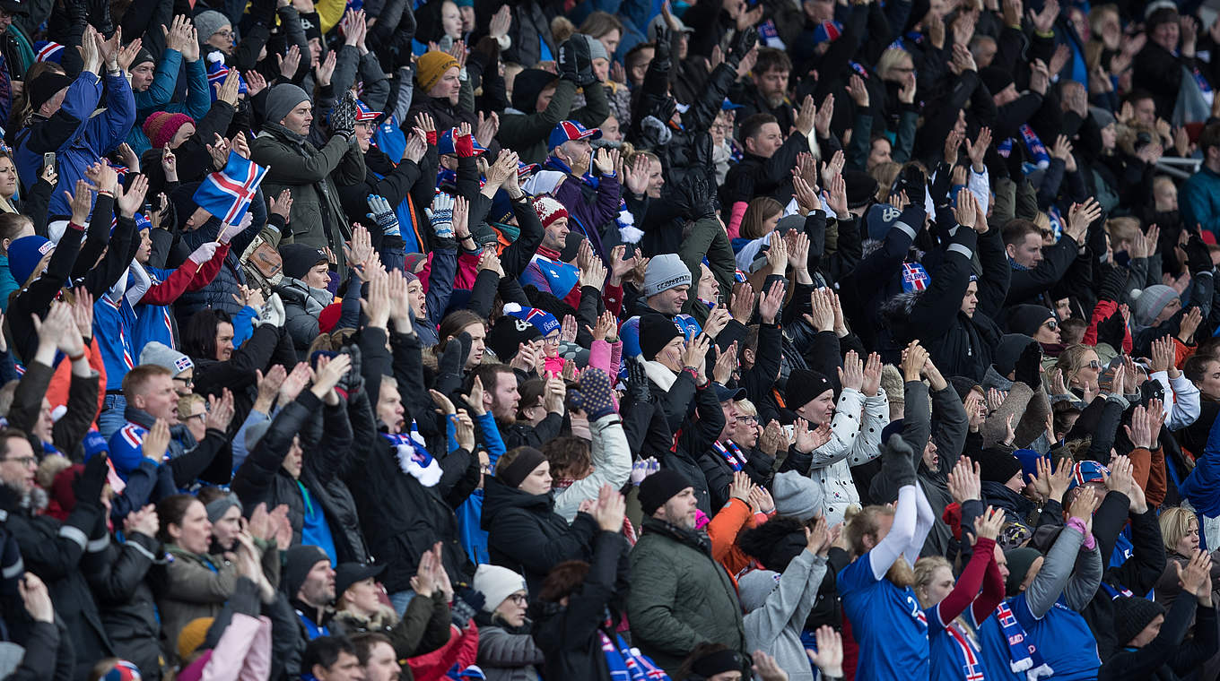 Dürfen bei isländischen Fans nicht fehlen: die berühmten "Huh"-Rufe © 2018 Getty Images