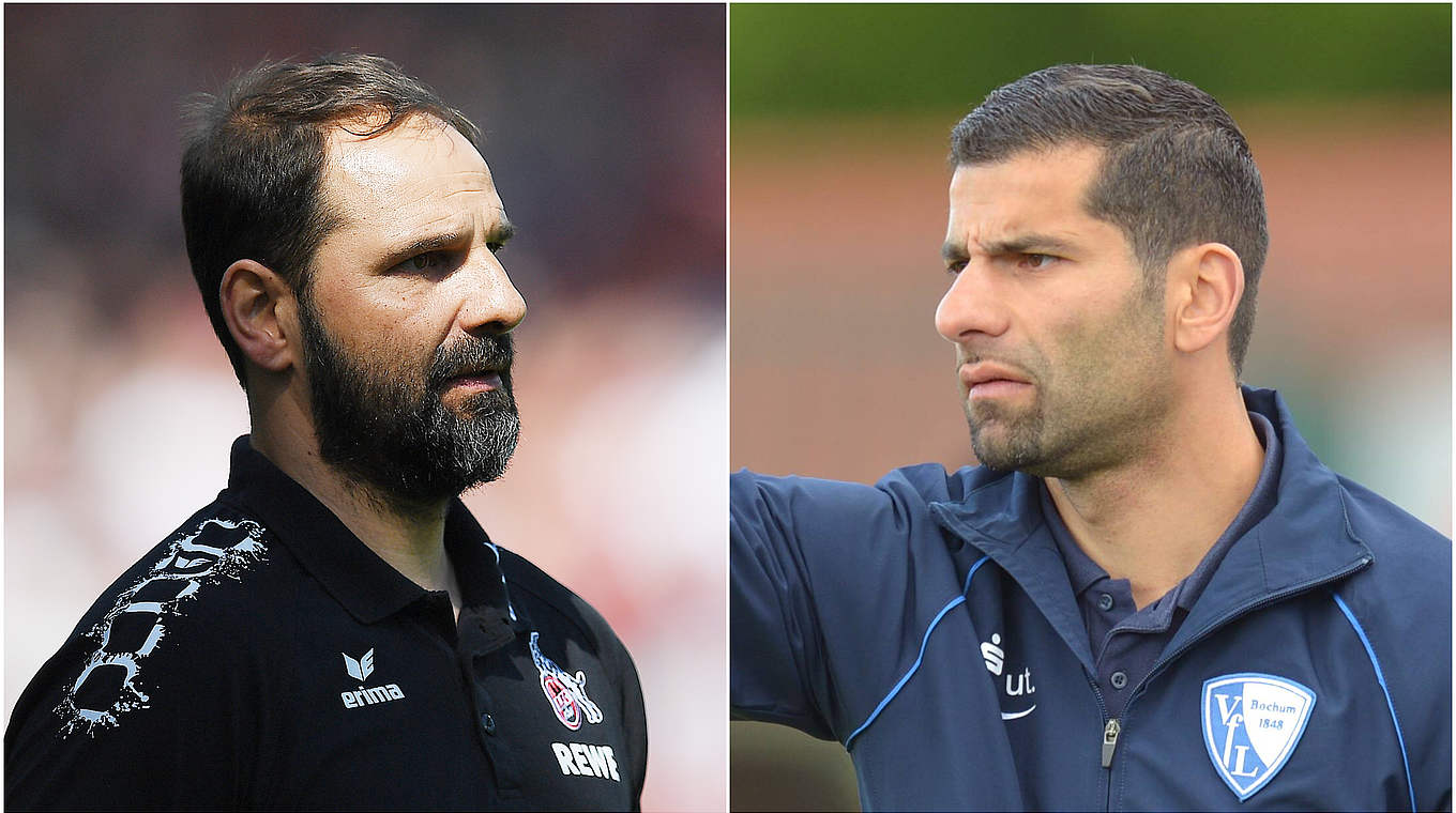 Trainer mit Profierfahrung: Stefan Ruthenbeck und Dimitrios Grammozis (v.l.) © Getty Images/imago/Collage DFB