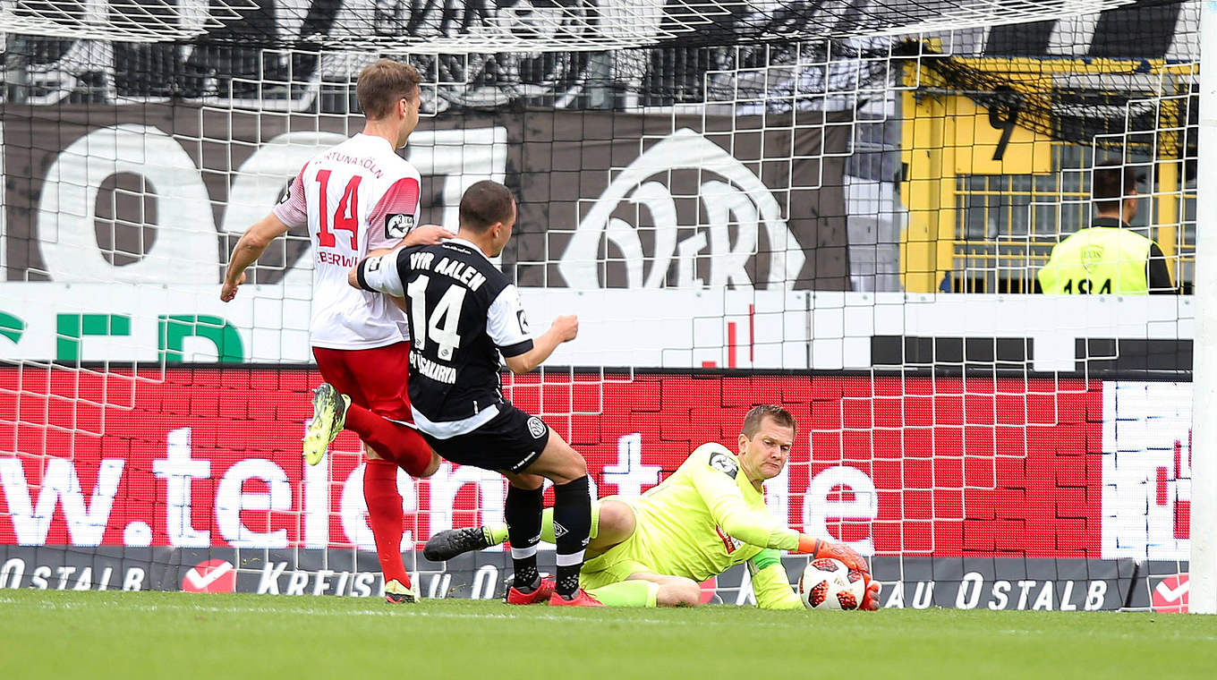 Auswärtssieg in Unterzahl: Fortuna Köln gewinnt beim VfR Aalen © imago/Eibner