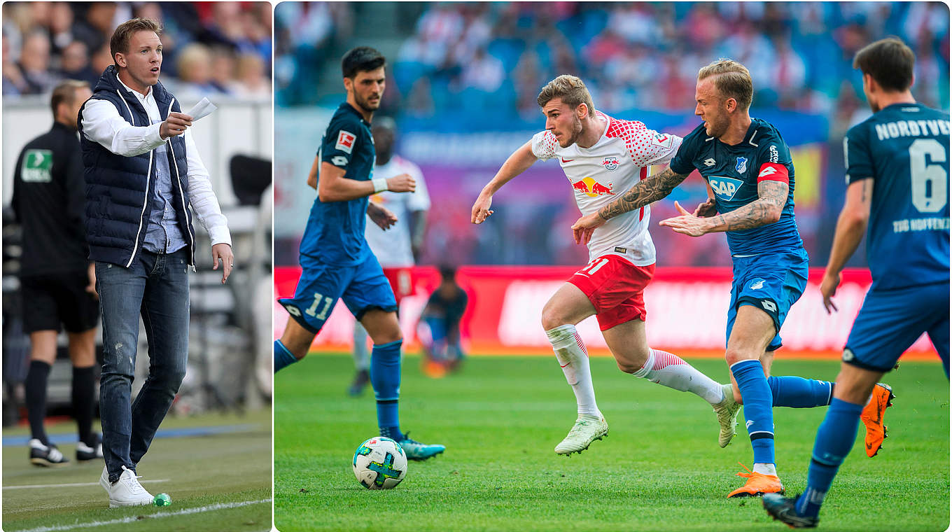 Aktuell in Hoffenheim, im nächsten Jahr bei RB Leipzig: TSG-Coach Nagelsmann (l.) © Bilder Getty Images / Collage DFB