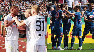 Ulm will host Fortuna Düsseldorf.  © imago/Collage DFB