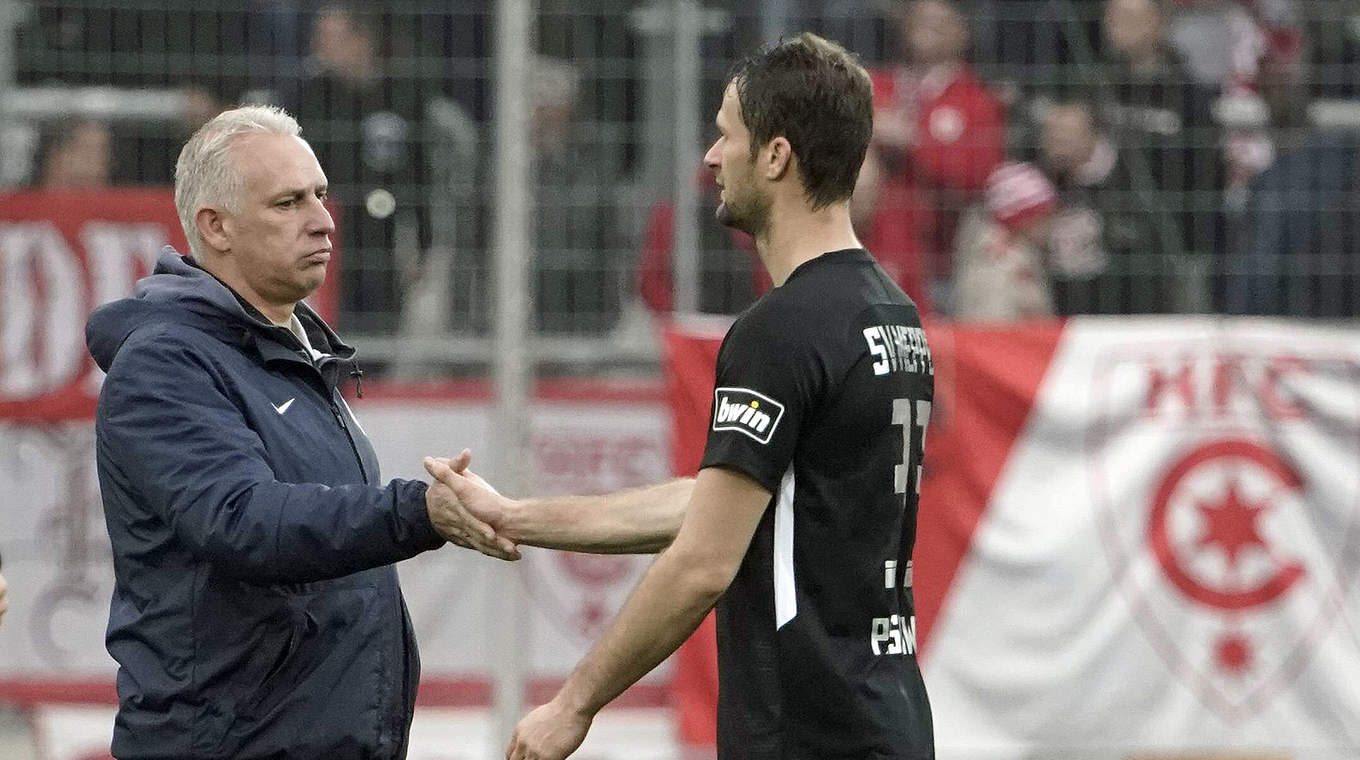 Proschwitz mit Coach Neidhart (l.): "Beim SV Meppen hatte ich ein rundum gutes Gefühl" © imago/Werner Scholz