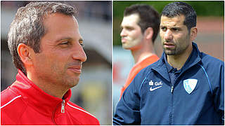 Kennen sich aus Bochumer Zeiten: Bayer-Coach Metaxas (l.) und VfL-Trainer Grammozis © Getty Images/Imago/Collage DFB