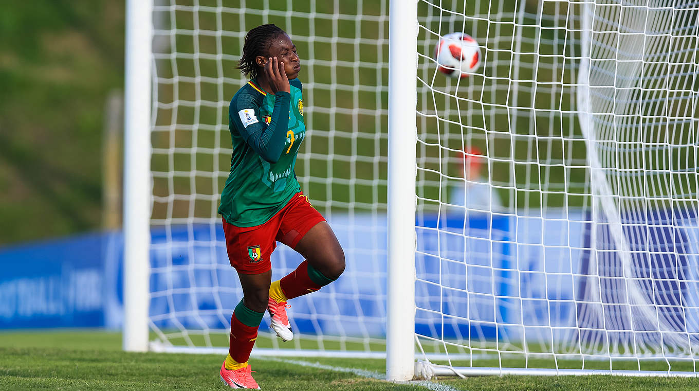 Treffer des Tages: Alice Kameni erzielt das Siegtor für Kamerun © 2018 FIFA