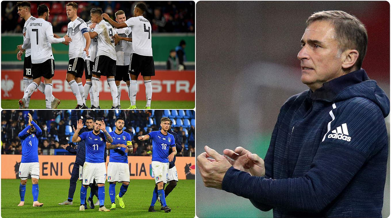 Duell mit Italien: der deutschen U 21 winkt der 200. Sieg © Getty Images/Collage DFB