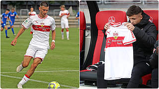 Dürfen sich bei den Profis des VfB für die Bundesliga empfehlen: Dajaku (l.) und Aidonis © imago/Collage DFB