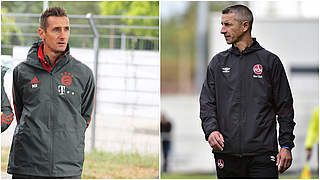 Treffen als Trainer aufeinander: Die ehemaligen Torjäger Miro Klose (l.) und Marek Mintal © imago/Collage DFB