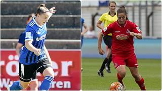Duell der Toptorjägerinnen: Julia Matuschewski vom 1. FCS und Kölns Karoline Kohr © Getty Images/Collage DFB