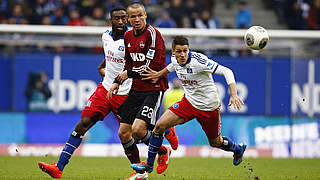 Letztes Duell in der Bundesliga: Am 16. März 2014 besiegt Hamburg den FCN 2:1 © Getty Images