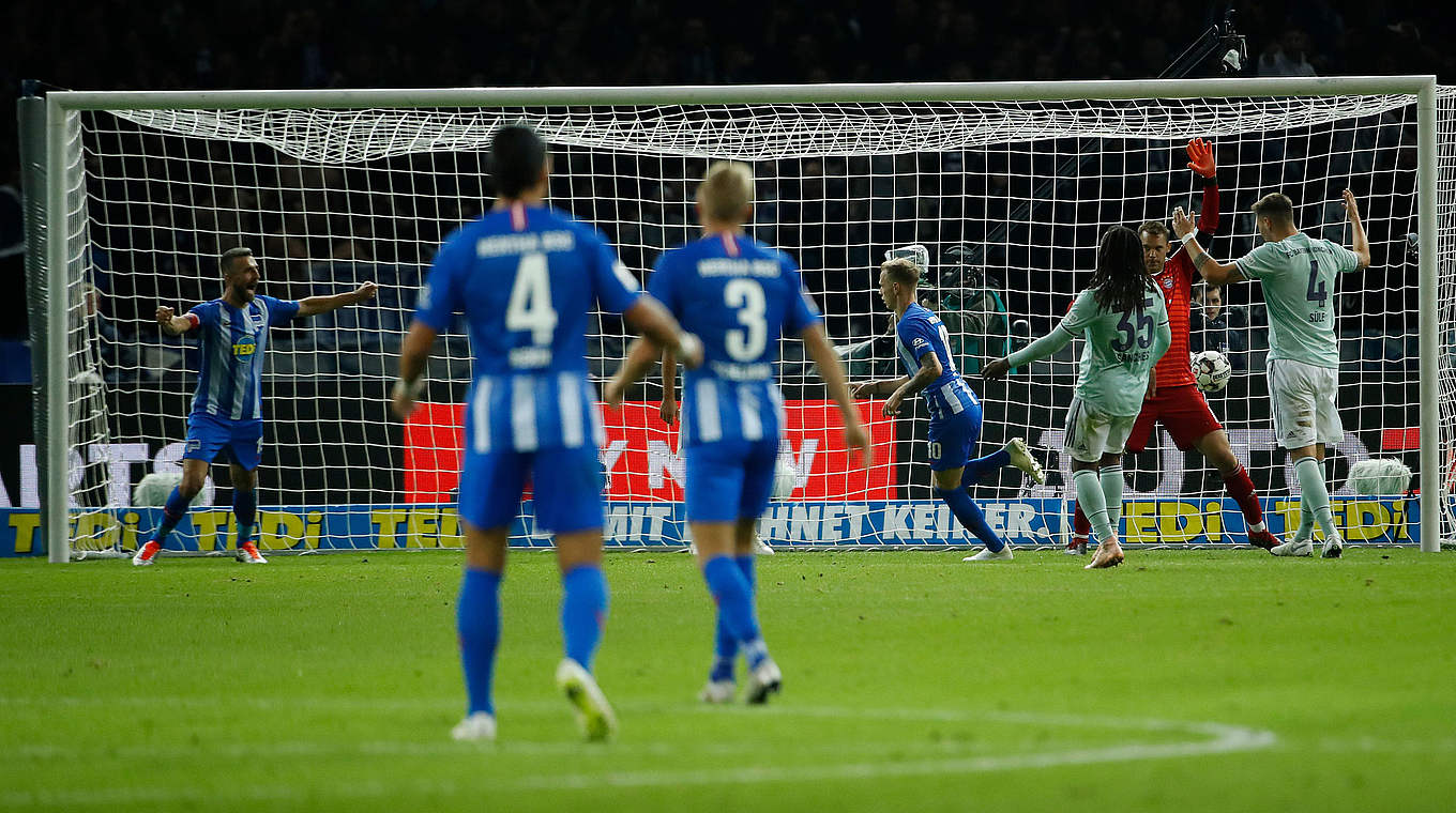 Seit vier Spielen gegen Bayern ungeschlagen: Hertha jubelt auch in der Hinrunde © GettyImages