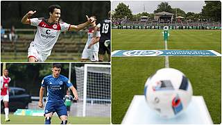 Wiedersehen zum Jahresauftakt: St. Pauli um Nadj (o.) trifft auf den HSV um Beke © imago/Collage DFB