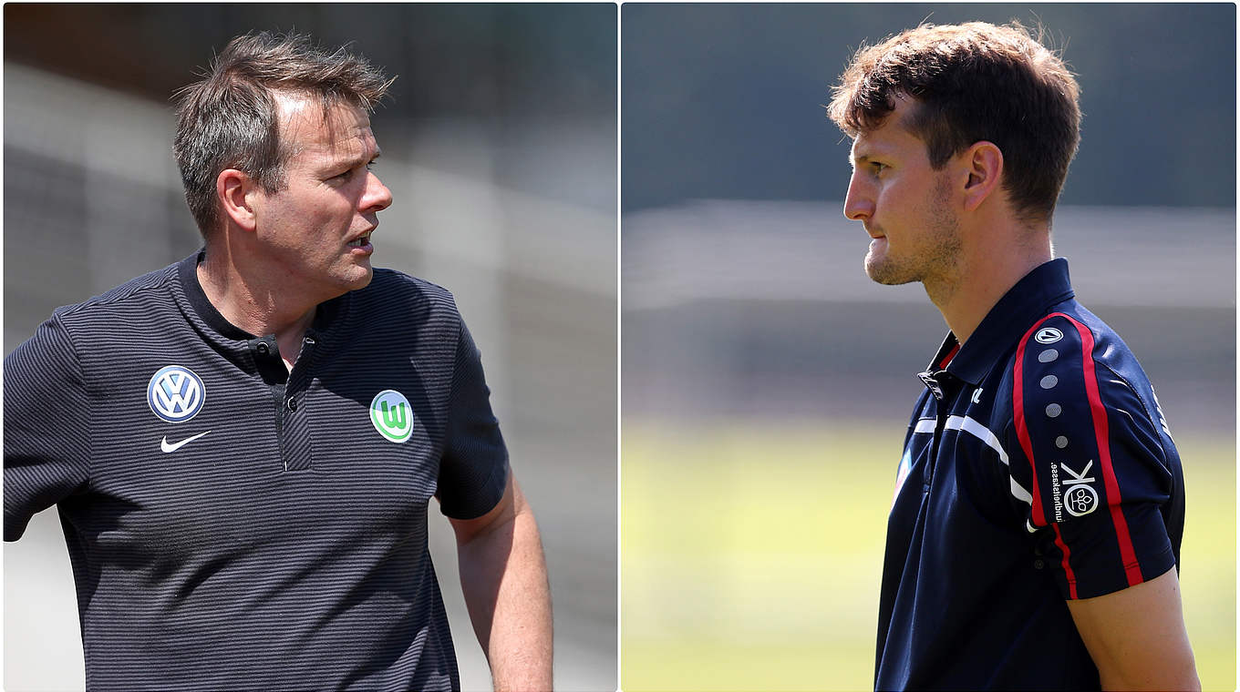 Topspiel Wolfsburg gegen Potsdam: Die Trainer Holger Ringe (l.) und Michael Schubert © Getty-Images/Collage DFB
