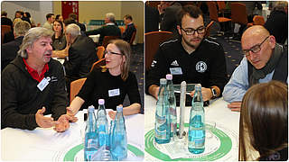 Als FUSSBALL.DE-Teilnehmer beim AFK: Jasmin Gentner (2.v.l.) und Dorian Weiß (3.v.l.) © DFB