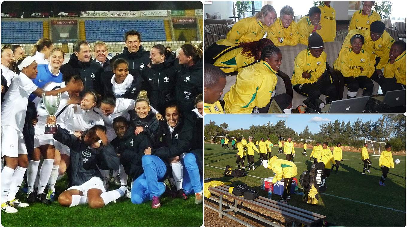 Die WM-Vorbereitungen laufen auch bei Frankreich (l.) und den Südafrikanerinnen © Hennies/Collage DFB