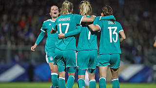 DFB-Frauen celebrate their first victory of the year. © Getty Images