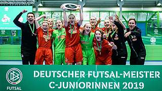 Stolze Gewinnerinnen des DFB-Futsal-Cups bei den C-Juniorinnen: der 1. FC Köln © 2019 Getty Images